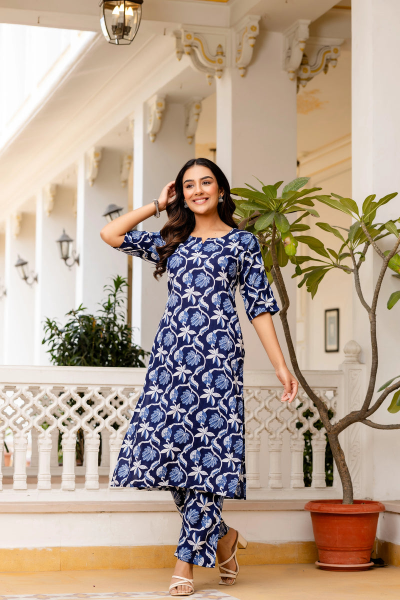 Blue women coord set casual outfit
