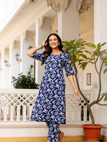 Blue women coord set casual outfit
