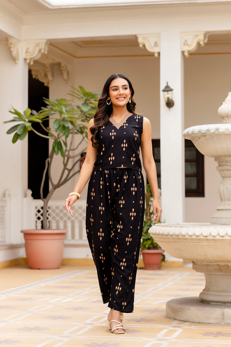 Trendy black coord set casual wear
