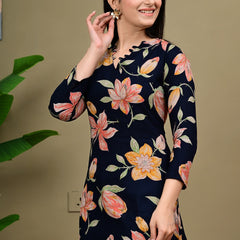 Short Length Full-sleeve Kurti with Corset Back Dori