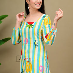Short Length Full-sleeve Kurti with Corset Back Dori