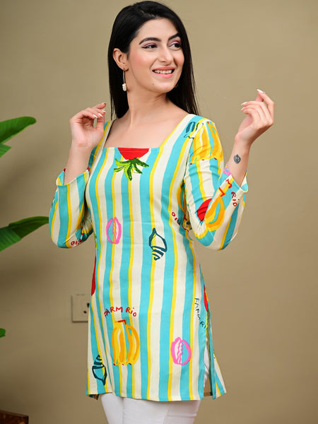 Short Length Full-sleeve Kurti with Corset Back Dori