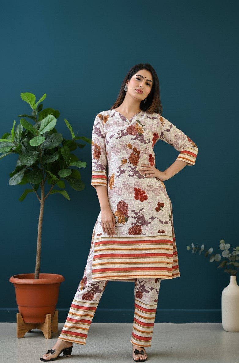 Classic Printed Coord Set for Daily and Casual Wear
