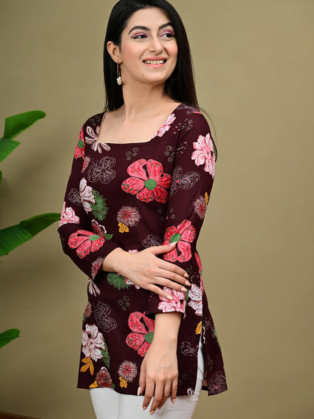 Short Length Full-sleeve Kurti with Corset Back Dori