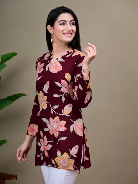 Short Length Full-sleeve Kurti with Corset Back Dori