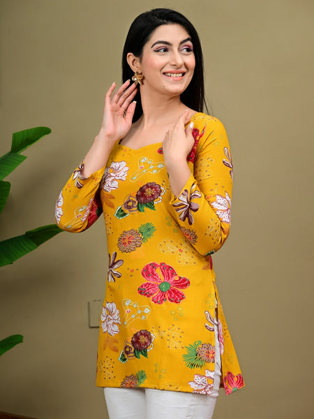 Short Length Full-sleeve Kurti with Corset Back Dori