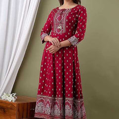 Rich Maroon Traditional Suit Set for Women with Dupatta & Pant Included
