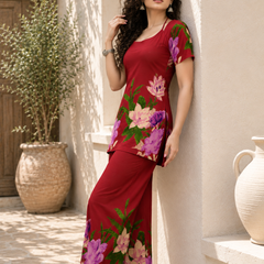 Trendy Printed Coord Set with Short Kurti and Palazzo