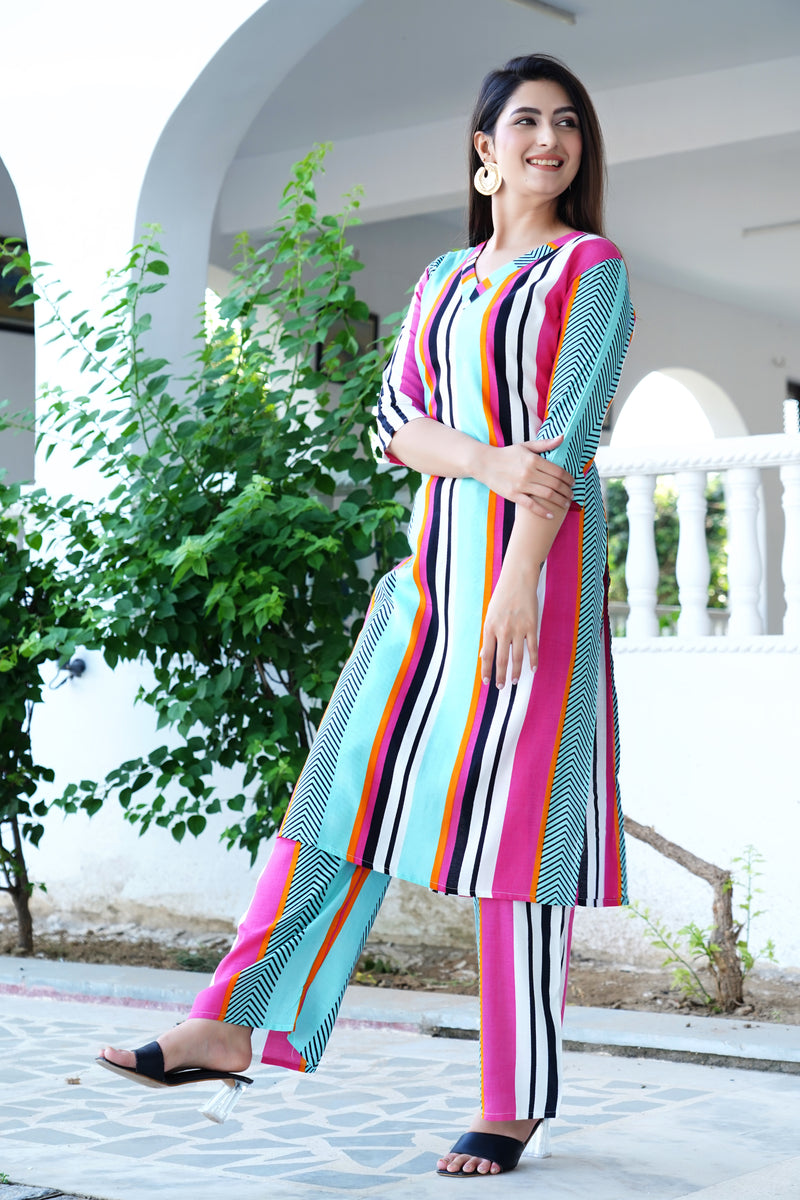 Classic Printed Coord Set for Daily and Casual Wear