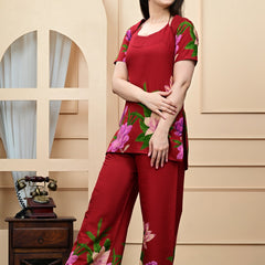 Trendy Printed Coord Set with Short Kurti and Palazzo