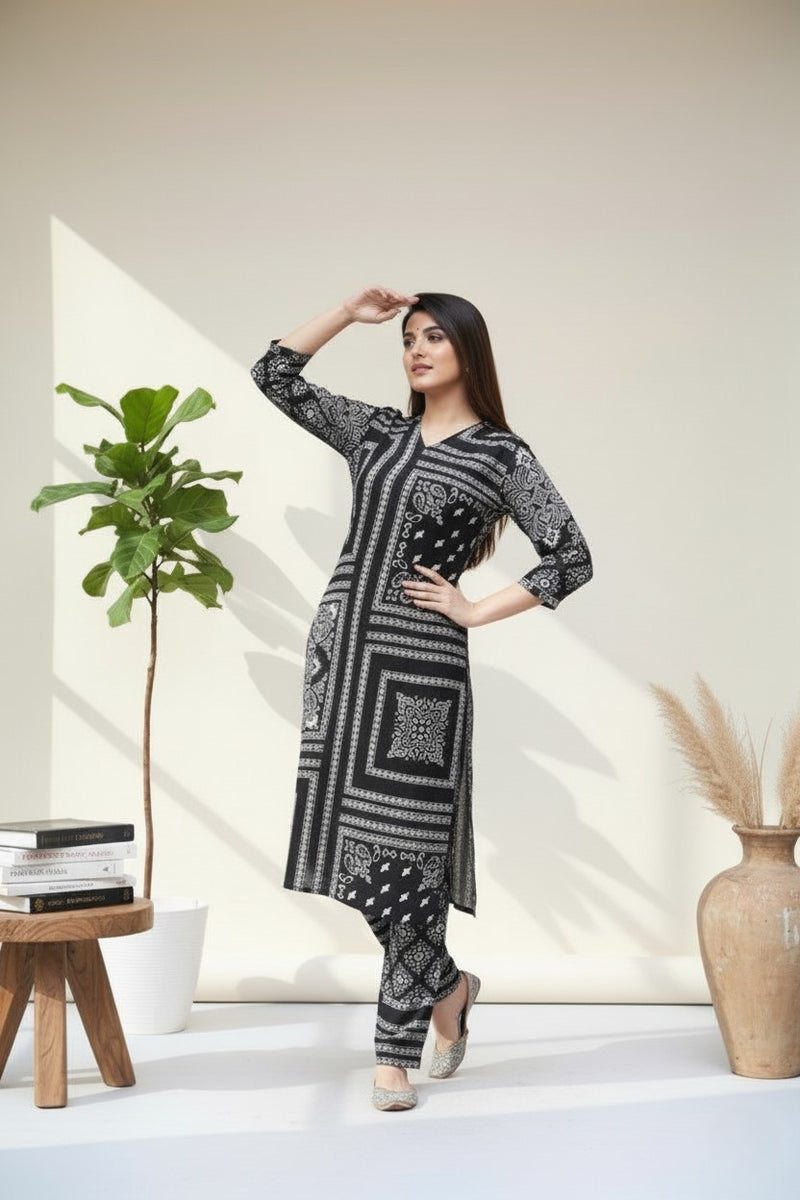 Classic Printed Coord Set for Daily and Casual Wear