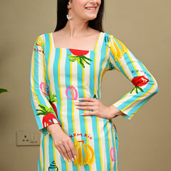 Short Length Full-sleeve Kurti with Corset Back Dori
