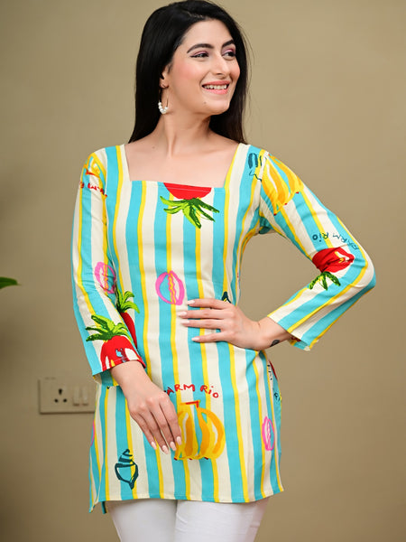 Short Length Full-sleeve Kurti with Corset Back Dori