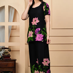 Trendy Printed Coord Set with Short Kurti and Palazzo