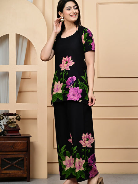 Trendy Printed Coord Set with Short Kurti and Palazzo