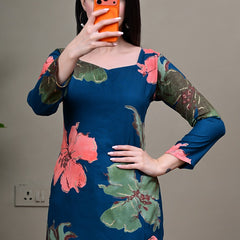 Short Length Full-sleeve Kurti with Corset Back Dori