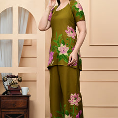 Trendy Printed Coord Set with Short Kurti and Palazzo