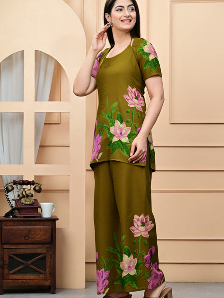 Trendy Printed Coord Set with Short Kurti and Palazzo
