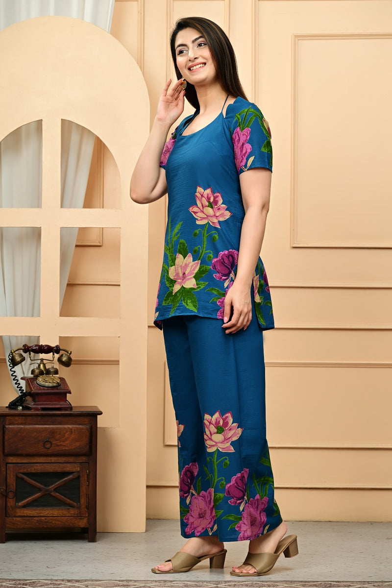 Trendy Printed Coord Set with Short Kurti and Palazzo