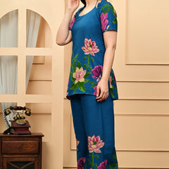 Trendy Printed Coord Set with Short Kurti and Palazzo