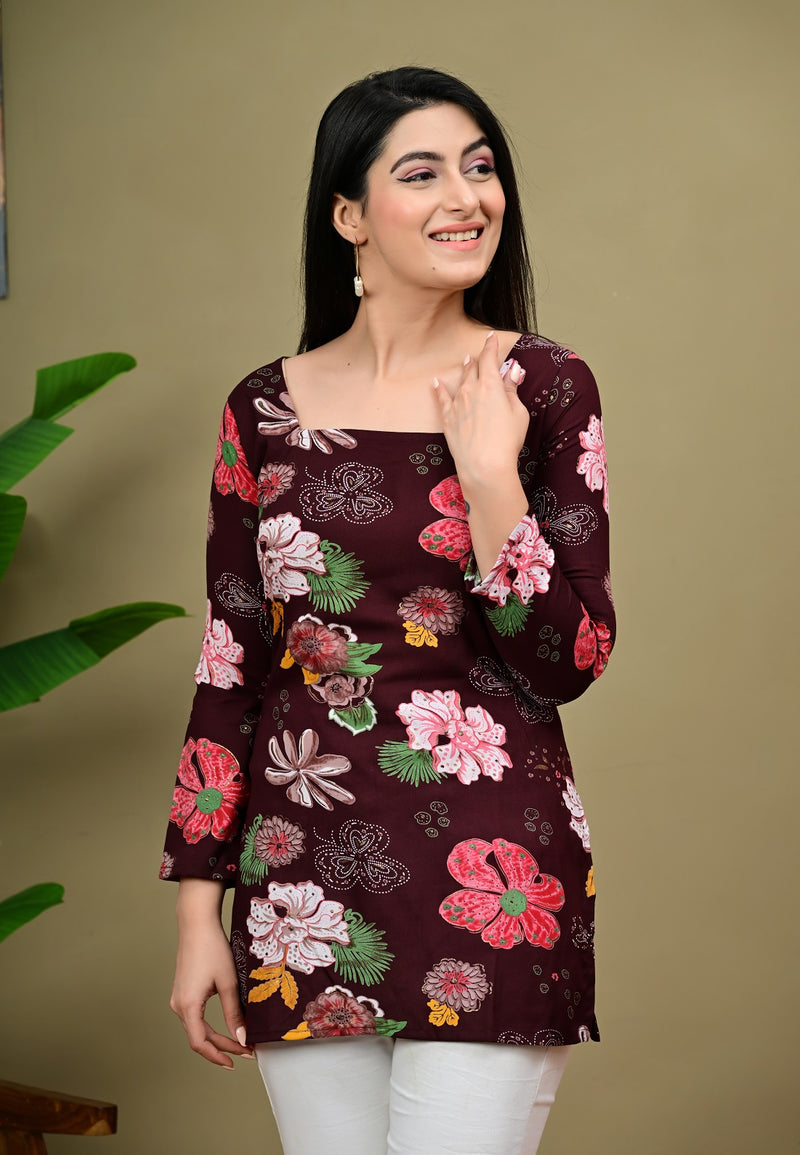 Short Length Full-sleeve Kurti with Corset Back Dori