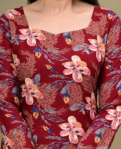 Short Length Full-sleeve Kurti with Corset Back Dori