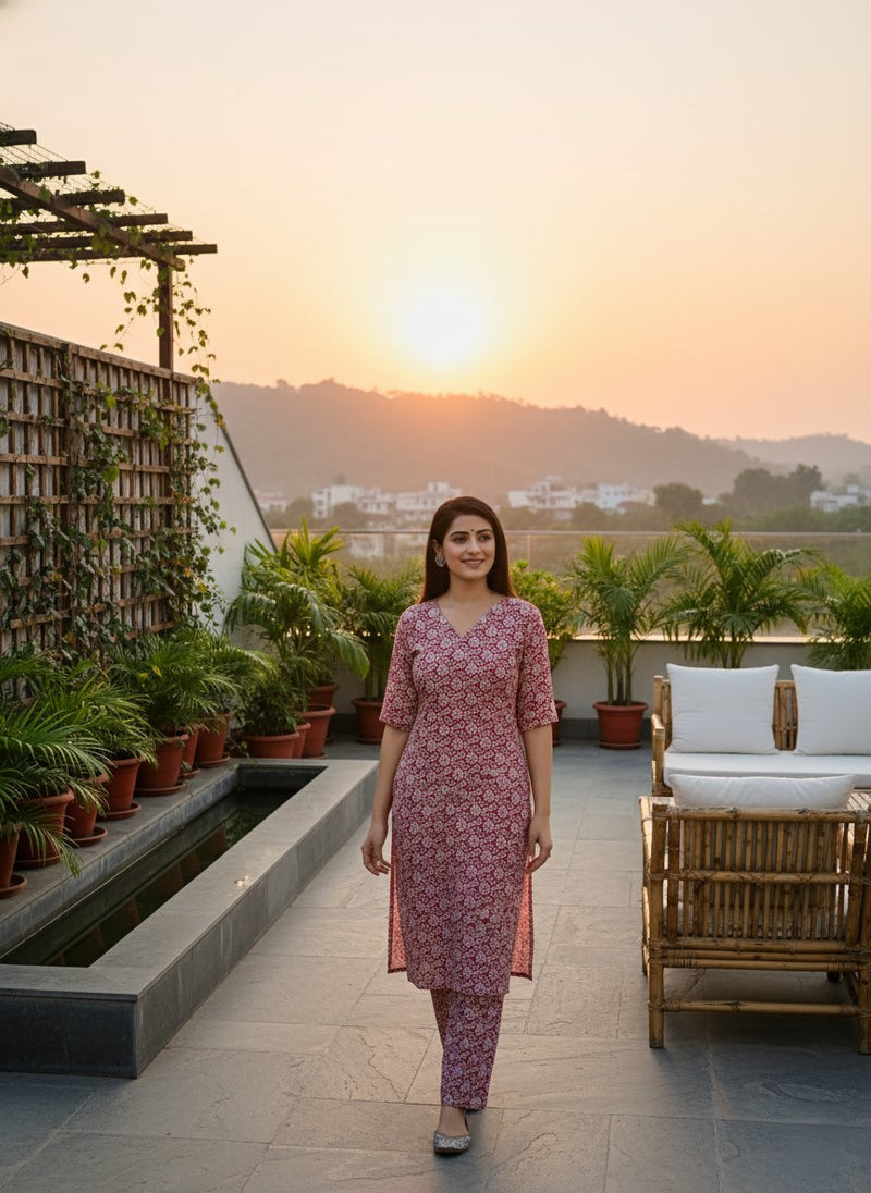 Classic Printed Coord Set for Daily and Casual Wear