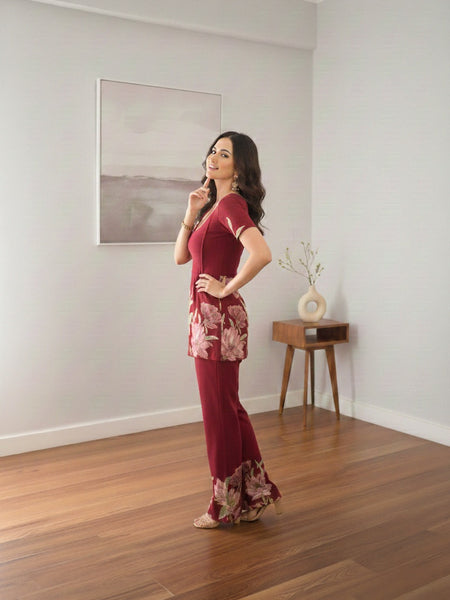 Trendy Printed Coord Set with Short Kurti and Palazzo