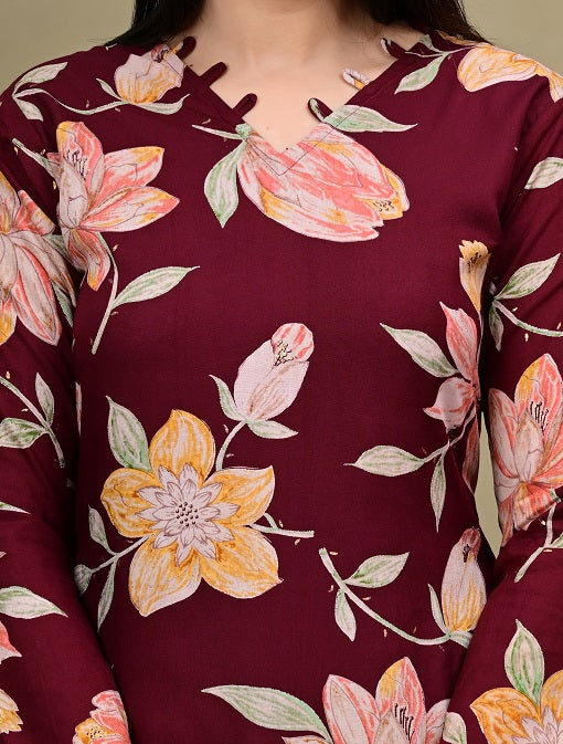 Short Length Full-sleeve Kurti with Corset Back Dori