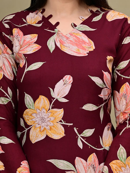 Short Length Full-sleeve Kurti with Corset Back Dori