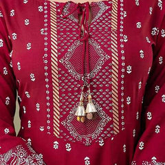 Rich Maroon Traditional Suit Set for Women with Dupatta & Pant Included
