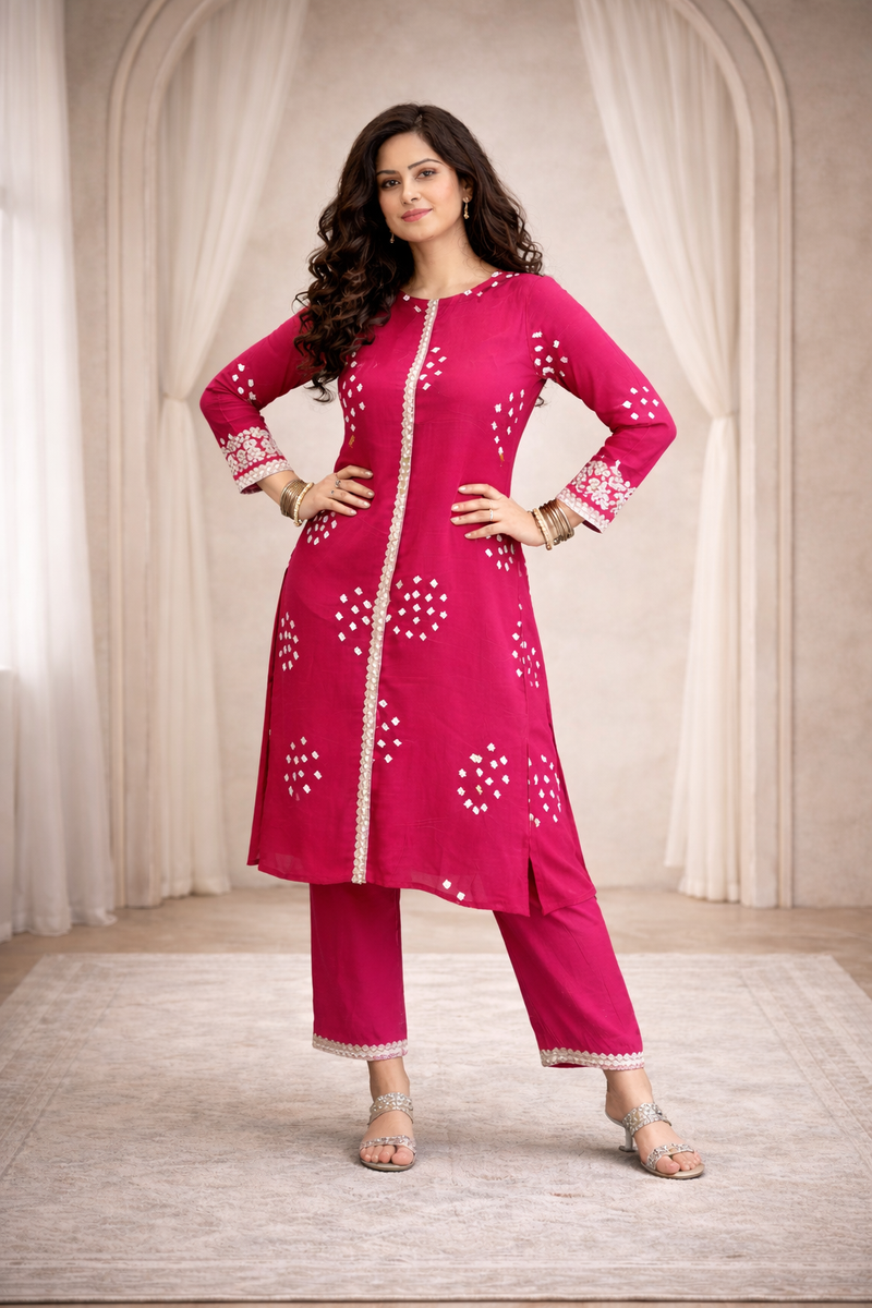 Classic Embroidered Coord Set for Daily and Casual Wear