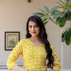 Yellow Printed Co-ord Set for Women