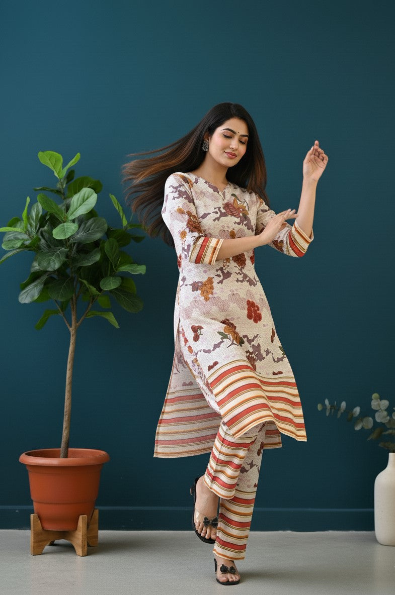 Classic Printed Coord Set for Daily and Casual Wear