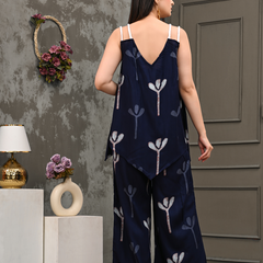 Bold Floral Print Shoulder Straps Coord Set