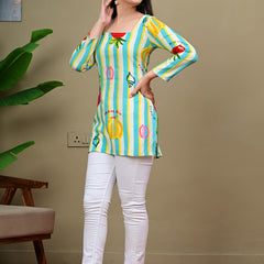 Short Length Full-sleeve Kurti with Corset Back Dori