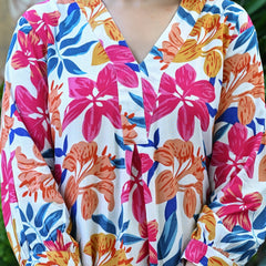 Casual & Comfortable Multicolored Printed Dress for Women with Pocket