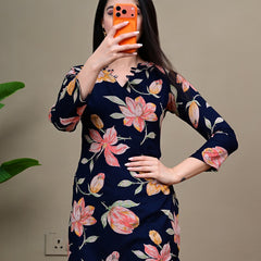 Short Length Full-sleeve Kurti with Corset Back Dori