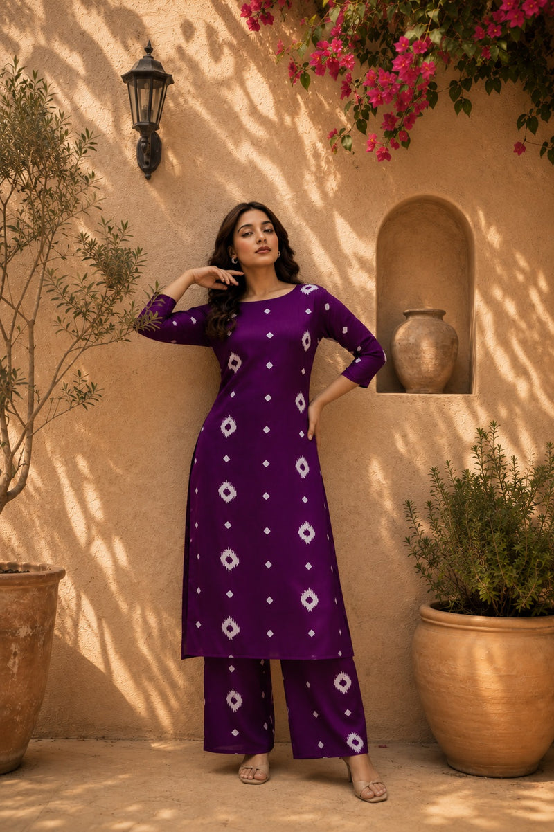 Classic Printed Coord Set for Daily and Casual Wear