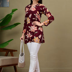 Short Length Full-sleeve Kurti with Corset Back Dori