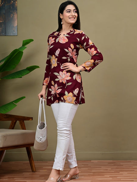 Short Length Full-sleeve Kurti with Corset Back Dori
