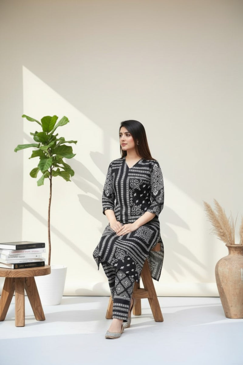 Classic Printed Coord Set for Daily and Casual Wear