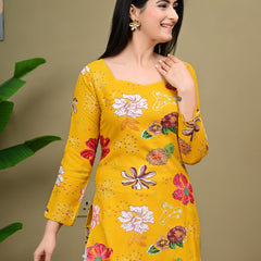Short Length Full-sleeve Kurti with Corset Back Dori