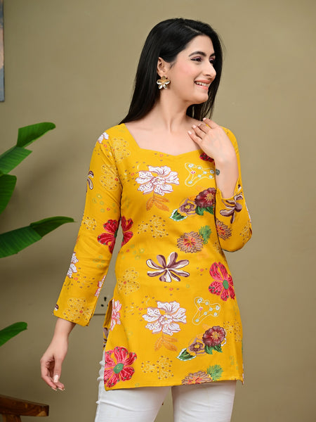 Short Length Full-sleeve Kurti with Corset Back Dori