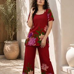 Trendy Printed Coord Set with Short Kurti and Palazzo