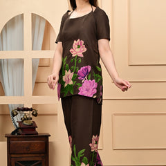 Trendy Printed Coord Set with Short Kurti and Palazzo