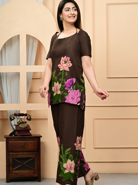 Trendy Printed Coord Set with Short Kurti and Palazzo