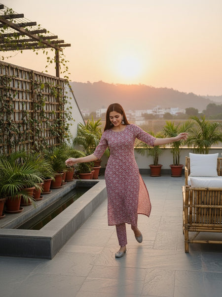 Classic Printed Coord Set for Daily and Casual Wear