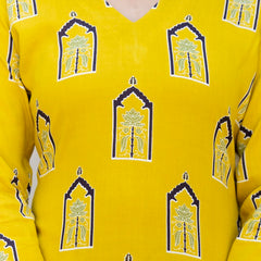 Yellow Printed Co-ord Set for Women