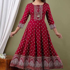 Rich Maroon Traditional Suit Set for Women with Dupatta & Pant Included